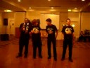 the centerstage quartet singing a cover of hello mary lou, acapella