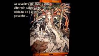 La cavalière de Loup-garou elfe noir ( Cavalière de carreaux )