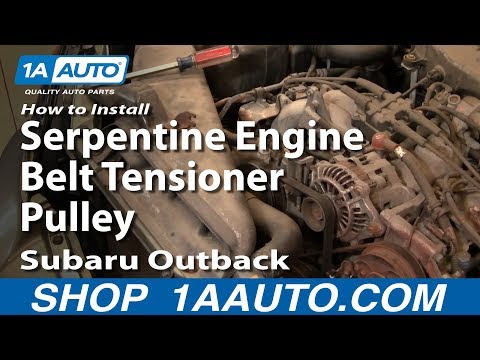 How To Install Replace Serpentine Engine Belt Tensioner Pulley Subaru Outback 2.5L 00-04 1AAuto.com