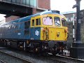 33109 and 47402 departing Bury, East Lancashire Railway