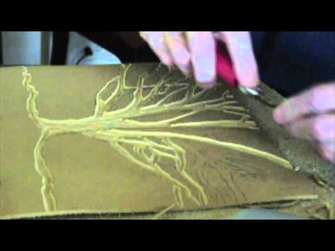 Cutting a lino block