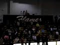 the trio (bryan sanders, brooke bryant, and robin allen) of voices of lee sing the national anthem at a lee university basketball game. amazing talent!