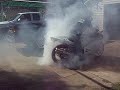 Bought a new tire had to finish the old one off. My first burnout ever!