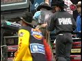 dallas' bryan richardson rides page & buck's savage shaker for 90 points during the copenhagen bull ridingsm challenger tour championship presented by dickies short go, taking the round win (and $32,000 dollars).