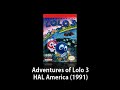 adventures of lolo 3 is a puzzle game released in 1991 by hal corporation for the nintendo entertainment system. it is based on the japanese eggerland video game series. it was the third and final installment of the adventures of lolo series released in the us this game included some new additions to gameplay. in japan, this game was released as the adventures of lolo 2 because adventures of lolo was not released in japan. additionally, the japanese version of the game had a different difficulty curve, different stages, and moby (the whale-like creature) appeared in level 9 instead of level 11.