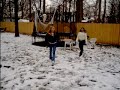 Me and jenni haveing a snowball fight!! Hellie fun!!