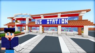 Minecraft Tutorial: How To Make A Modern Bus Station "2019 City Tutorial"