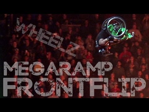 Wheelchair Frontflip MEGARAMP in Slow Motion (Aaron