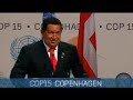 Hugo Chavez, President of Venezuela, gave an animated speech at the UN Climate Change Conference in which he criticized US President Obama's