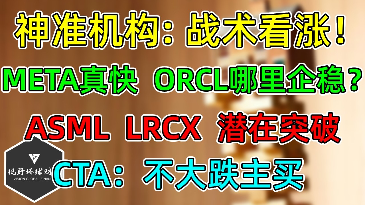 美股 META真快、ORCL哪里止跌？ASML、LRCX潜在突破！神准摩根大通：战术看涨！CTA：不大跌主买！