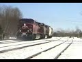 CPR east & westbound trains through Sudbury On. Feb 28 2007