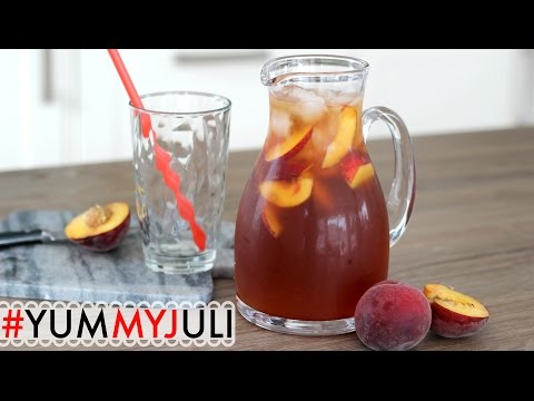 Pfirsich Eistee selber machen - Sommerliche Getränke #YUMMYJULI | yummypilgrim
