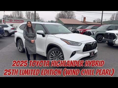 2025 toyota highlander hybrid 25th limited edition wind chill pearl