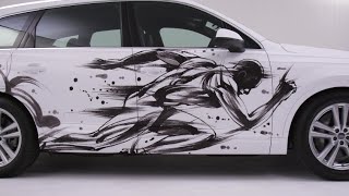 世界的墨絵アーティスト茂本ヒデキチ氏が描く墨絵アート／「Audi PREMIUM ACTION」ロング
