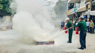 Bồi dưỡng nghiệp vụ PCCC cho lực lượng dân phòng và đội PCCC cơ sở phường Trưng Vương