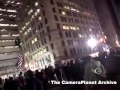 9/11 tribute lights close up and crowd