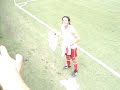 Pizarro signing shirts at Giants Stadium