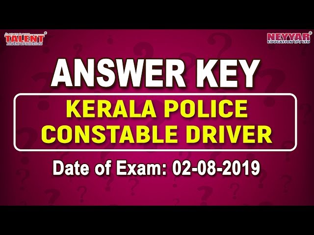 Kerala PSC Exam (02-08-2019)