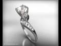 videos de 3D Multistone white gold ring