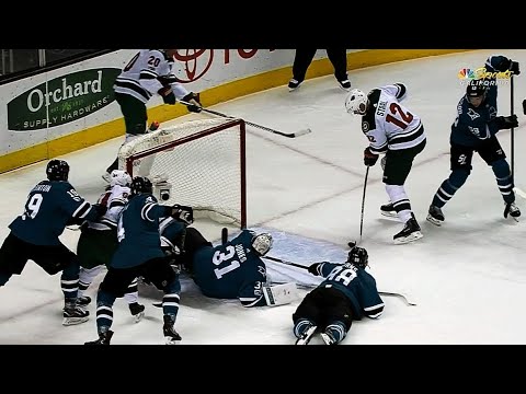 Video: Ryan Suter out waits Martin Jones, feeds Eric Staal for easy tap in