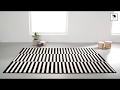 Teppich Panel Kunstfaser - Schwarz / Creme - 80 x 200 cm