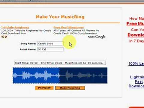 MyMusicRings.com Make FREE ringtones and wallpaper online and send it 