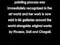 this video was shot in international waters on one of p&o's cruise ships (the entire fleet carry her artwork). it illustrates the pure vulnerability and truth that natalie brings to her work, an honesty that has now brought her work to the auction block alongside original picasso's, dali's and chagall's.