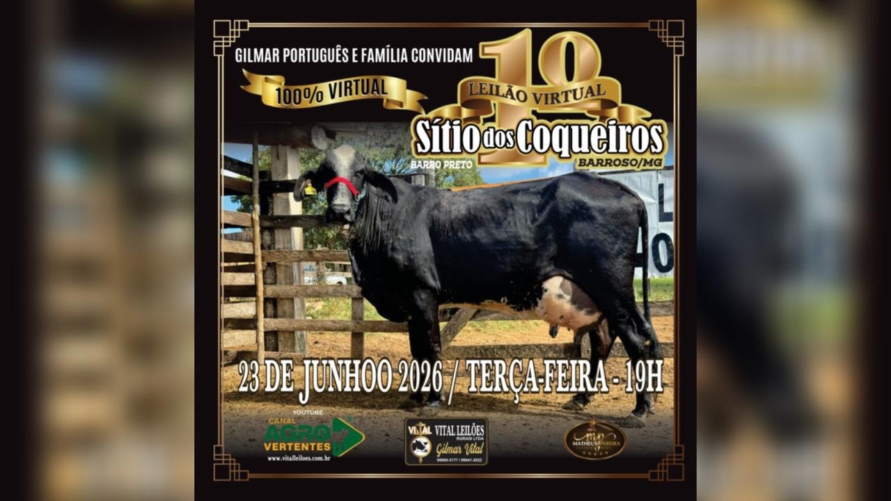 1º LEILÃO VIRTUAL SÍTIO DOS COQUEIROS - GILMAR PORTUGUÊS E FAMÍLIA - BARROSO/MG - 23/06/2026
