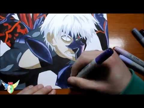 how to draw ken kaneki