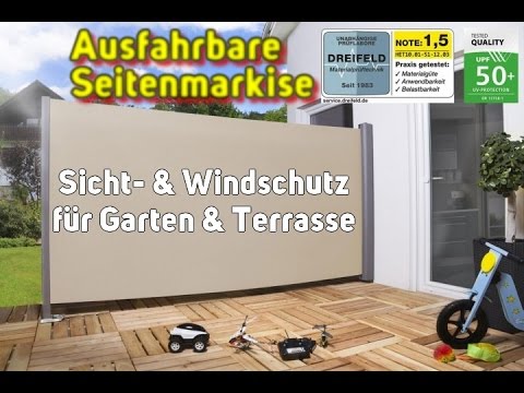 Ausfahrbare Seitenmarkise Funktion - Sichtschutz | Windschutz