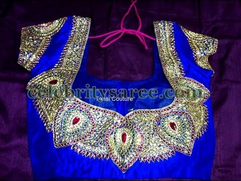 Blouse - More Designs at http://www.celebritysaree.com Checkout latest collection saree blouse designs, Beautiful silk designer blouses or bridal attire saree blouse ...