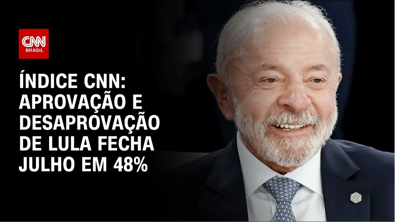 Aprovação e desaprovação de Lula fecha julho em 48%, aponta Índice CNN | AGORA CNN