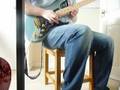 James plays rock / blues electric guitar improvisation