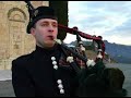 lone bagpiper plays as the sunsets over Barga Tuscany lone bagpiper plays as the sunsets over Barga Tuscany