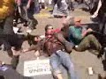 Protesters stop EMPTY bus at Olympic torch parade Protesters stop EMPTY bus at Olympic torch parade