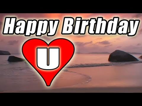 HAPPY BIRTHDAY E-card Video Song Romantic BOLERO Beach sunset to You / LOVE U E-cards free