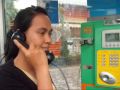 English conversation on phone.