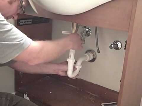 how to install a bathroom sink drain p-trap
