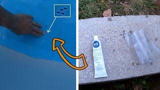 How to repair a leaking above ground pool - Réparer trou liner piscine
