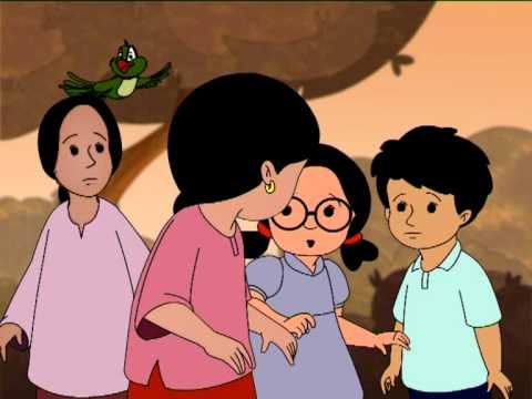 meena - Meena, Raju and Dadi are watching a film about an alien. Raju asks Meena whether there really are such things as aliens. Meena replies that she does not know...