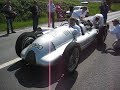 Auto-Union Type D starting and running on the grandstands straight at Reims Gueux.