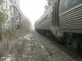Amtrak Downeaster #681 arriving at Exeter Station in snow