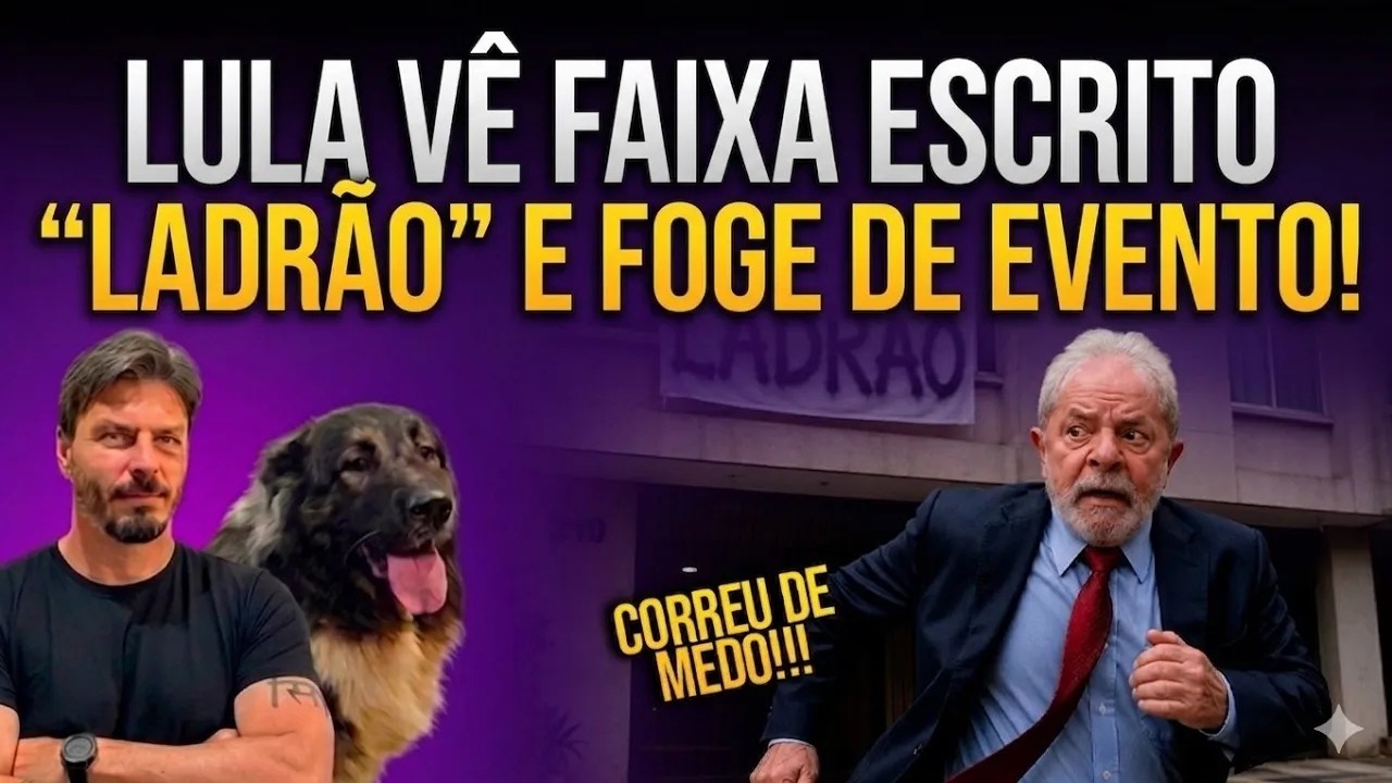 SENTIU DEMAIS Lula vê uma faixa escrito LADRÃO e foge de evento!
