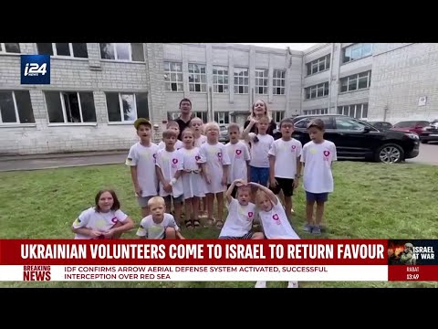 UKRAINIAN VOLUNTEERS come to help Israel‚ in appreciation of Israel sending medical and humanitarian aid groups to Ukraine