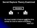Secret Pre-Trib Rapture - Biblically Examined #1 Secret Pre-Trib Rapture - Biblically Examined #1