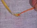 A rose made with a combination of stitches