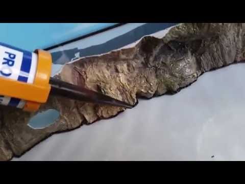 Terrasse mit Höhle im Aquarium selber basteln / bauen