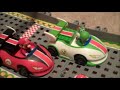this is a video of the all new k'nex mario kart wii mario and yoshi at the finish line building set! this set comes with 301 pieces! this set is very easy to put together and is a great starter set for mario k'nex fans. a popular feature about this set is that there are not many ways to get yoshi in a battery powered kart and this is one of the ways. the set creates a complete closed loop track and the karts run great on it! the trap it comes with is what i call the goomba trap and it works great! best thing about the goomba trap is that they are good at causing random crashes. the wild wing is my favorite kart that k'nex makes for the mario kart stuff so i love both karts in this set! both karts work great the only thing i dislike is that the goomba's paint scratched off onto yoshi's kart, but i guess that is a risk with all traps and karts. bottom line you can't go wrong with getting this set! it has 2 great karts, mario, yoshi, goomba trap, finish/starting line banner, and some thing you build that i really don't know how to use. be sure and watch for my upcoming video of mario kart wii k'nex bowser's castle the ultimate building set!
