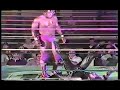 In this 1987 WWA match from the syndicated Bruiser Bedlam TV show, Calypso Jim ( Bobo Brazil Jr) gets 5 minutes with The Dark Angel. Jim wins by DQ when the masked monster 