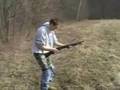 Shotgun Nut Shot - guns, idiot, nut shot, shotgun, stupid